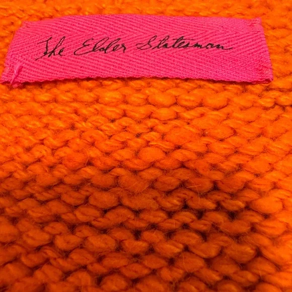 The Elder Statesman Cashmere V-Neck Orange Sweater Vest
